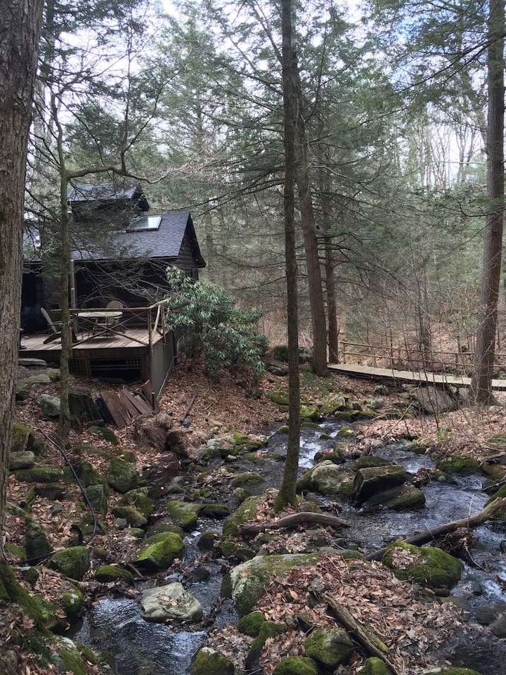 Secluded Cabin with Babbling Brook