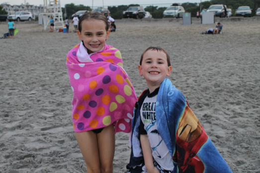 Maura and Evan braving the chilly temps at the beach.